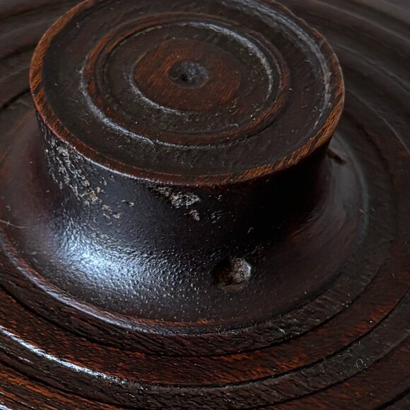 Covered Wooden Bowl Hand Turned Studio Art - Picture 9 of 11